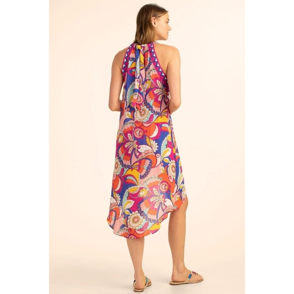 Trina Turk NWT Sevilla Swimsuit Coverup Dress Blue Pink Large - Picture 2 of 7